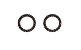 Fashionable Design Circle Shape Rose Gold Colour 925 Sterling Silver Earrings studded with Black CZ